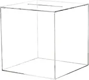 Clear Acrylic Money Box - 12 * 12cm Transparent Piggy Bank, Break to Open, for Adults and Kids, Unopenable Tip Change Saving Box