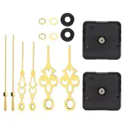 2Set Quartz Clock Movement 1/2" Total Shaft for 2-3mm Clock Dial Thick Golden
