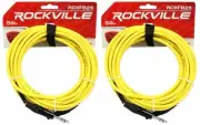 2 Rockville RCXFB25Y Yellow 25' Female REAN XLR to 1/4'' TRS Balanced Cables OFC