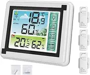 Wireless Outdoor Thermometer - Digital Temp Gauge, Humidity Display Sensor, Indoor Outdoor Temperature Monitor | Accurate Temperature and Humidity Reading, Wireless Wall Mount for Home, Garden Use