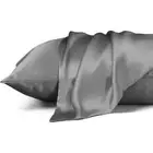 Dafinner 100% Mulberry Silk Pillowcases Standard Size, Set of 2 Grey Silk