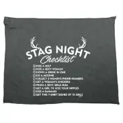 Stag Night Checklist Tshirt - Funny Novelty Sports Microfiber Towel Gift Gifts