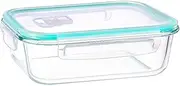 Feshory 1 Pack Airtight Glass Food Storage Containers with Lids (1040 ML) - Glass Meal Prep Food Containers, Lunch Box Safe for Microwave, Freezer, Dishwasher Kitchen Storage & Organisation