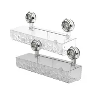 Bathroom Shelf Shower Rack Storage Organiser Tray Basket Holder Suction Tray