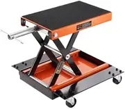 Lifting Tool Motorcycle Lift,1100LBS Motorcycle Lift ATV Scissor Lift Jack W/Dolly & Hand Crank,Center Hoist Crank Stand W/Wide Deck Engine Crane(Type A)