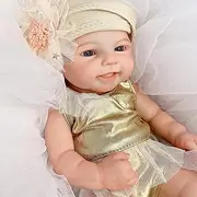 Aniiyy Reborn Baby Dolls Silicone Full Body, 16 Inch Realistic Girl, Hand Painted Newborn Baby Doll Washable Open Eyes