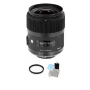 Sigma 35mm F/1.4 HSM DG Lens For Nikon + UV Filter & Cleaning Kit