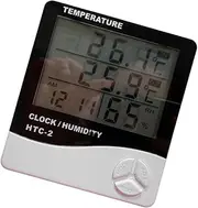 ANDRESLAD Alarm Clock Dual Temperature Display Detector Head Easy to Use Home Clock No Battery Required