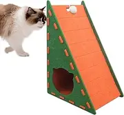 Vertical Cat Scratcher, Vertical Integrated Scratch Board, Triangular Kitten Felt Bed Non-Shedding Climbing Mat Wear-Resistant for Wall Lounging Exercise Playing Home Resting Indoor Living Room