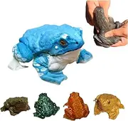 Realistic Toad Silicone Animal Toy, Extrusion Pressure Release Tool for Pranks and Gag Gifts(Blue,Small)