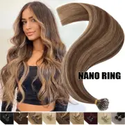100% Remy Nano Ring Tip Remy Human Hair Extensions Double Drawn Micro Beads 150G