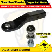 FORGED 4500KG 2" x 2" DROP BALL MOUNT + 50MM 3500KG TOW BALL - HITCH TONGUE BAR