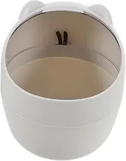 JEWEDECO Cute Bear Shaped Mini Trash Can with Flip Lid Small Waste Bin for Office Bathroom Bedroom and Easy to Clean Countertop Garbage Can