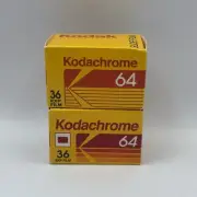 2 VTG Kodachrome Kodak 64 Color Slide Film 36 Exposures 35mm KR 135-36 Expired
