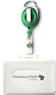 Waizmann.IDeaS 1 x ID Card Set – ID Yo-Yo Zipper Oval Loop Clip & Belt Clip Retractable Mechanism & ID Cover Lightweight Flexible Card Case Card Holder Protective Case Horizontal