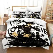 v283 Bed Sheets Bendy N Ink Machine Bedding Set,Duvet Cover Comforter Bed Set Quilt Cover Pillowcase,King Queen Twin Size Boys Girls Adults 3-Piece Be