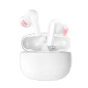 White Dual Noise Canceling Bluetooth Headphones with Anc & Enc Call