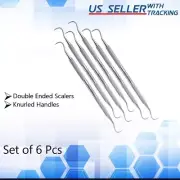 6 Pieces Double Ended Sickle Scalers H6/H7 Dentist Calculus Remover Hygiene Tool