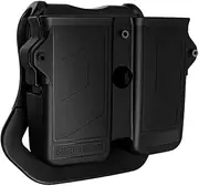 Universal Double Mag Holder Nylon Double Stack Mag Pistol Magazine Holster Pouch Hand Mag Carrier Fits 9mm 10mm .40 .45 Dual Stack Mag