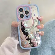 Tulip Lettering Mirrored Phone Case - iPhone 15 Pro Max / 15 Pro / 15 Plus / 15 / 14 Pro Max / 14 Pro / 14 Plus / 14 / 13 Pro Max / 13 Pro / 13 / 13 mini / 12 Pro Max / 12 Pro / 12 / 12 mini / 11 Pro Max / 11 Pro / 11 Silver - iPhone 14