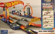 Hot Wheels Track Builder Total Turbo Takeover Set Motorized Playset with Loops
