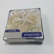 Set of 6 Pimpernel Beach Shell Collection Cork Backed Coasters