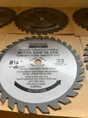 Sandvik Carbide Tip 8-1/4" Miter Saw Blade 10pc lot