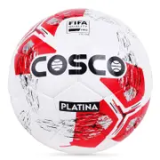 Cosco Platina Leather Football (White/Red, Size 5)