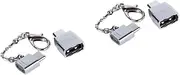 Hoement 2pcs USB Adapter Micro USB to Type c Type c Adapter Silver