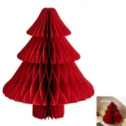 Paper Honeycomb Christmas Tree for Christmas Party Tabletop Home Hanging Decoration-Wine Red