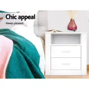 Modern Bedside Table Drawers Cabinet Bedroom Lamp Nightstand Furniture White