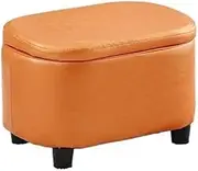 Storage Stool, Multiple Colors Can Be Flip Cover Storage Low Stool for Living Room Bedroom Balcony Office(Orange)