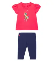 [Polo Ralph Lauren Kids] Polo Ralph Lauren Kids Baby Pony cotton T-shirt and leggings set M 3 pink