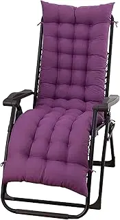 ele ELEOPTION Chair Cushion with Ties Rocking Recliners Chair Cushions High Back, Patio Chair Pad for Indoor and Outdoor Chaise Lounger Cushion 19x47inch Purple