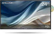 ENGLAON 24 Inch HD TV with LED 12V Display and Built-in DVD Player for Caravan Motorhome Camper Boat or RV