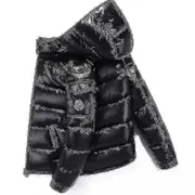 Shiny Down Jacket Jacket Stand Collar Down Jacket With Hood S Silver
