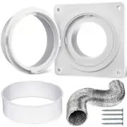 Saillong Dryer Vent Wall Plate Adapter with 4 Inch 8 ft Dryer Vent Hose, Cove...
