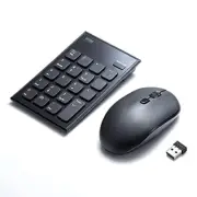 Sanwa Supply Numeric Keypad and Mouse Set Wireless Quiet USB A Connection Black
