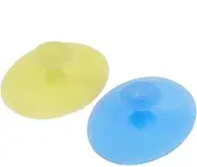 OATIPHO 2pcs Silicone Face Massager Cleansing Brush Pad Gentle Exfoliating Scrubber for All Skin Types Compact Sky Blue Light Yellow for Daily Facial Care Cleaning