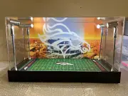 Denver Broncos Premium 2 Mini Helmet display case with LED lights