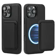 ZUSLAB for Apple iPhone 16 Pro Max Case Magnetic Detachable Card Holder Wallet Shockproof Heavy Duty Protective Cover (2024) - Black