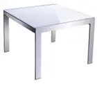 Forza Square Coffee Table Metal Frame Glass Top 600mm x 600mm White