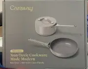 CARAWAY Mini Duo 8”Fry Pan + 1.75 Sq Sauce Pan Non-Stick Ceramic Gray