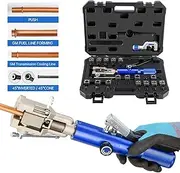 Hydraulic Flaring Tool Kits, 45° Double Flaring Tools, Brake Repair Brake Flaring Tool for 3/16"-1/2",Brake Flare Tool with Tube Cutter, 33PCS Flaring Dies for Copper Line, Steel Pipe and GM Reparing