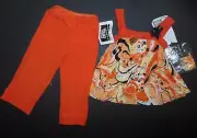 NWT 2 piece Girls Dance Costume Top Capri Pants Small child $27 retail Sequin