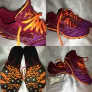 Mizuno Wave Kizuna Purple Orange Women's Spikes Track Field Running Shoes cross