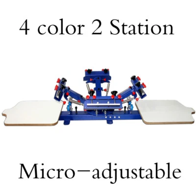 1 pc 4 Color 2 Station Press Printer Micro-adjust Screen Printer USA 006523