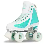 Crazy Skates GLITZ Quad TEAL Rollerskates for Girls Women Ladies Roller Size
