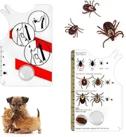 Pack of 2 tick Cards, tick Scale Cards with Magnifying Glass, tick Card Human, tick Card Dog, Suitable for Dogs and Cats at Home, Quickly and Gently removes Ticks from Pets or People