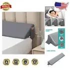 High-Density Foam Cal King Bed Wedge Pillow - Stylish Headboard Storage Solution